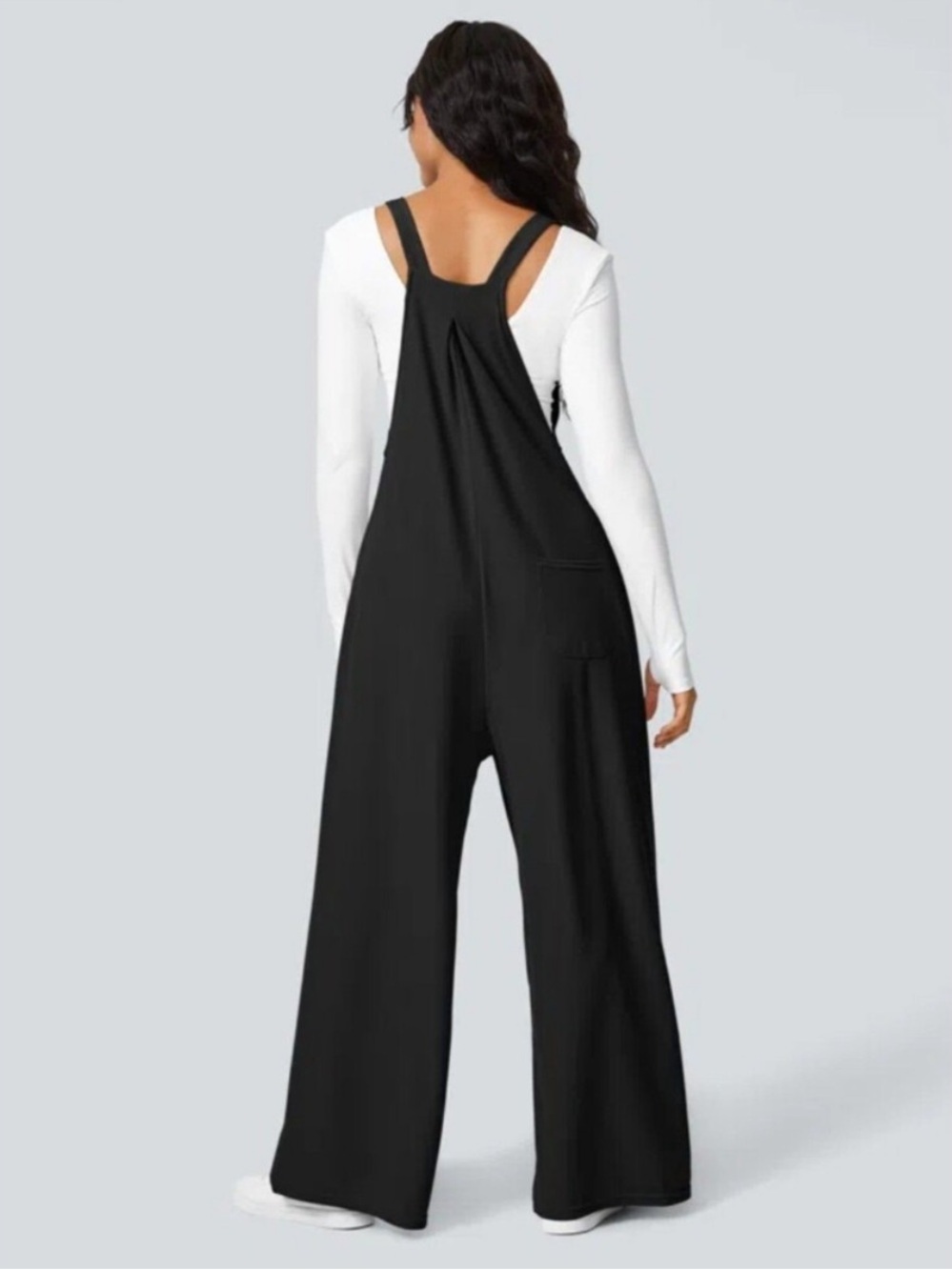 Halara NWOT Pockets Waffle Casual Overalls Black Size XS - Picture 2 of 14
